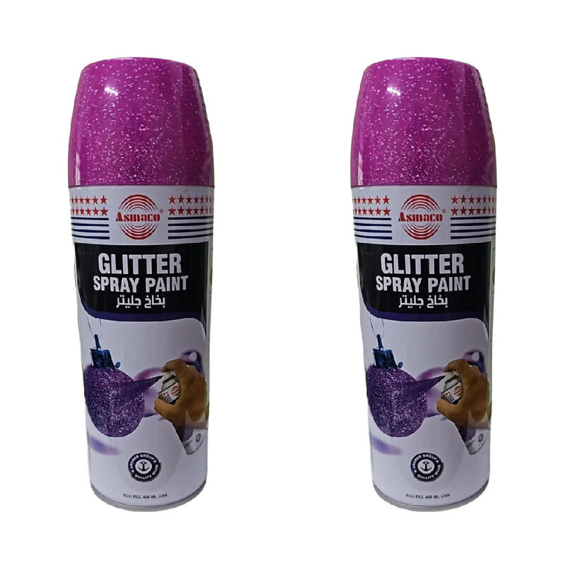 

Asmaco Glitter Spray Paint - Purple - 400 Ml - Set of 02