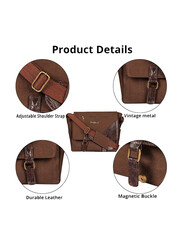 Mounthood 15-inch Canvas Laptop Messenger Bag Unisex, Faunus Brown