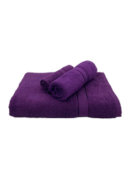 BYFT 3-Piece Daffodil 100% Cotton Towel Set, Purple