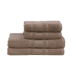 BYFT Home Castle (Beige) 2 Hand Towel (50 x 90 Cm) & 2 Bath Towel (70 x 140 Cm) 100% Cotton Highly Absorbent, High Quality Bath linen with Diamond Dobby 550 Gsm Set of 4