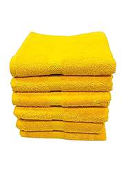 BYFT Gardenia 100% Cotton Hand Towel Set, 6 Piece, Yellow