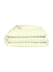 BYFT Tulip 100% Cotton Satin Stripe Duvet Cover, 300 Tc, 1cm, 225 x 245 + 30cm, Queen, Cream