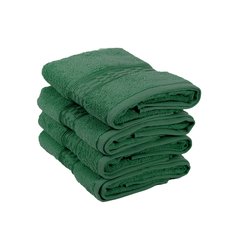 BYFT Home Ultra (Green) Premium Hand Towel  (50 x 90 Cm - Set of 4) 100% Cotton Highly Absorbent, High Quality Bath linen with Checkered Dobby 550 Gsm