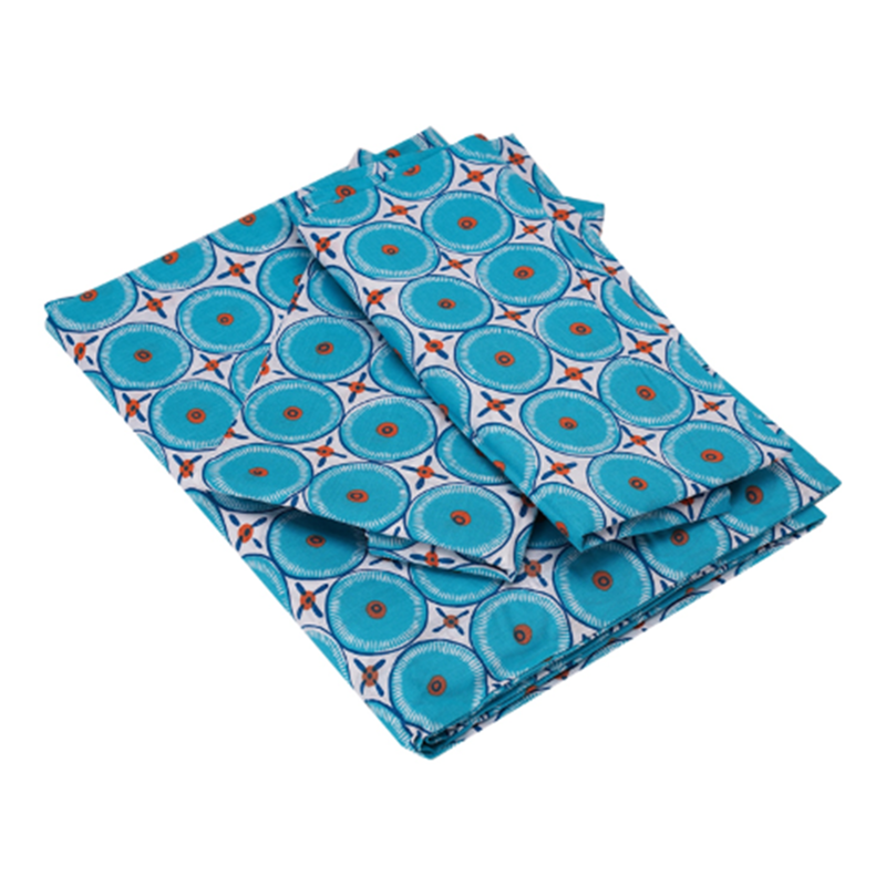 

BYFT Home Design King Flat Sheet 240 x 260 Cm 2 Pillow Cover 50 x 80 Cm Printed Energie Blue 100% Cotton Set of 3