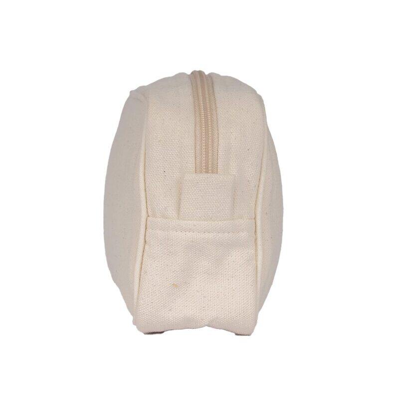 BYFT Natural Cotton Cosmetic Purse With Side Piping