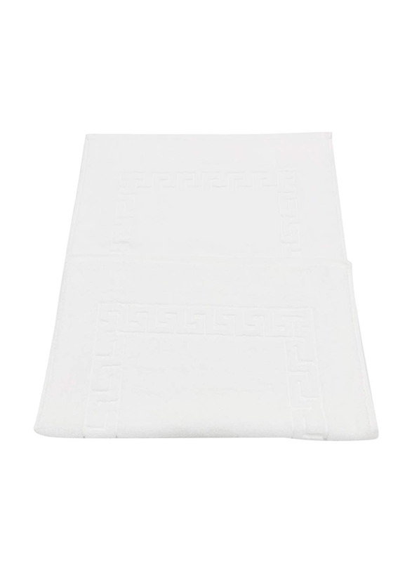 BYFT Magnolia 100% Cotton Bath Mat Towel Set, 50 x 80cm, White
