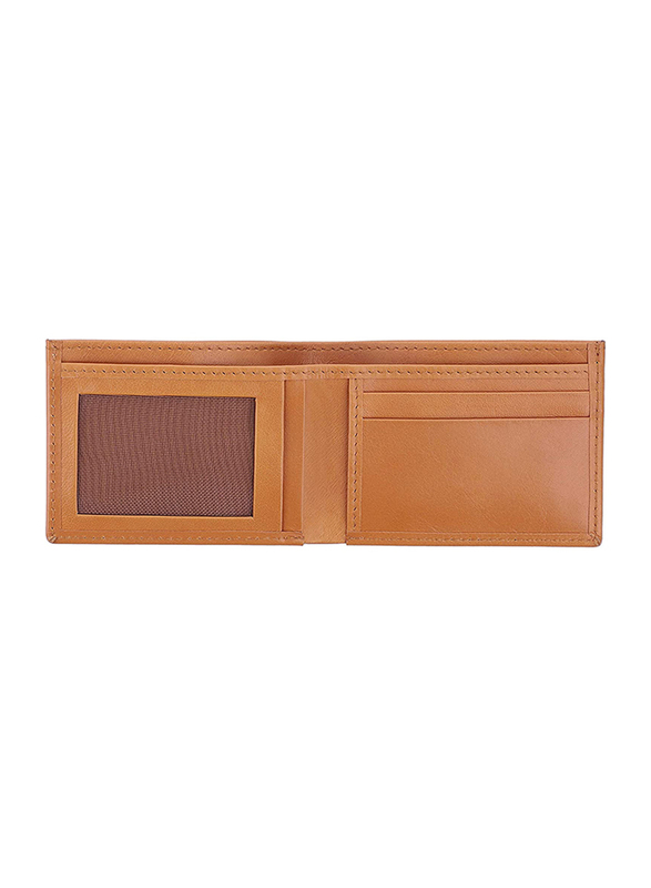Jafferjees Bangkok Genuine Leather Bi-fold Wallets for Men, Light Brown