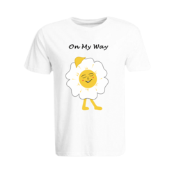 BYFT (White) Printed Cotton T-shirt (On my way Daisy) Personalized Round Neck T-shirt For Women (XL)-Set of 1 pc-190 GSM