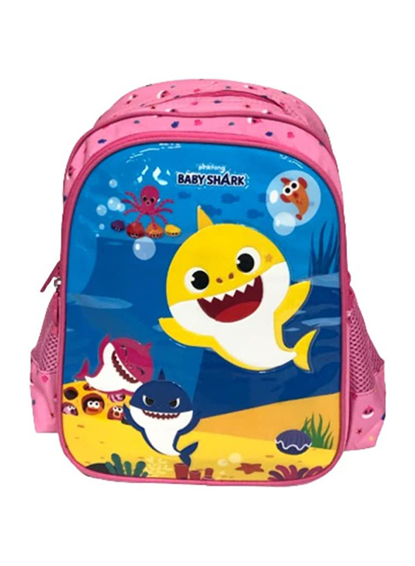 Pinkfong 16-inch Baby Shark Sea School Backpack for Kids, Multicolour