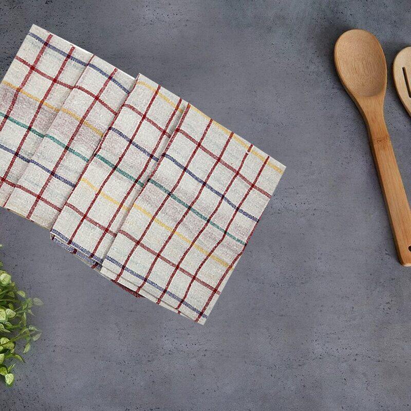 BYFT Orchard Blue & Red Multi Checks (50 x 70 Cm) Tea Towel-Set of 6