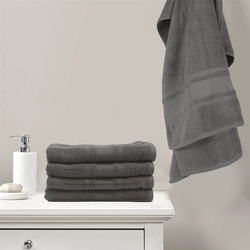 BYFT Home Castle (Grey) Premium Bath Towel  (70 x 140 Cm - Set of 2) 100% Cotton Highly Absorbent, High Quality Bath linen with Diamond Dobby 550 Gsm