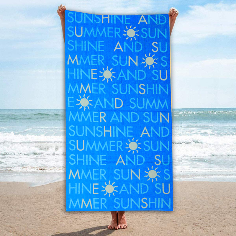 BYFT Jacquard Beach Towel 86 x 162 Cm 390 Gsm , Sunshine and Summer, Cotton Set of 1