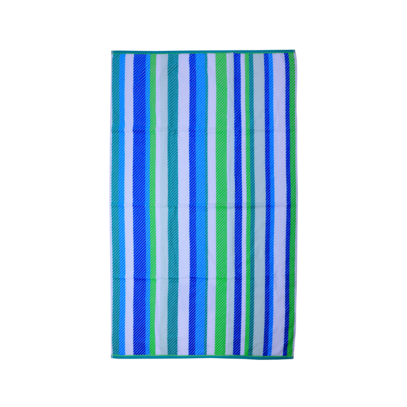 BYFT Jacquard Beach Towel 86 x 162 Cm 390 Gsm Cool-Stripe Cotton Set of 1