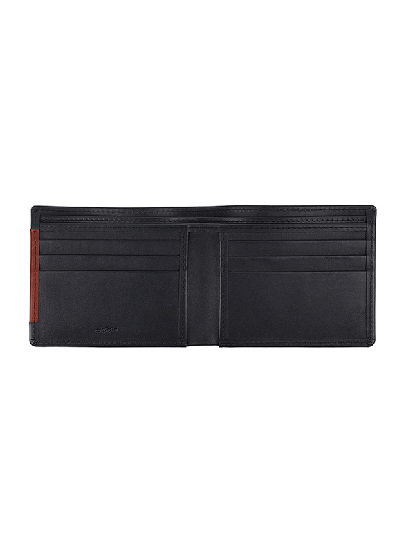 Jafferjees Karachi Leather Bi-Fold Wallet for Men, Black