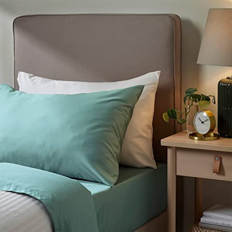 BYFT Tulip Percale Pillow Cover, 180 Thread Count, Sea Green