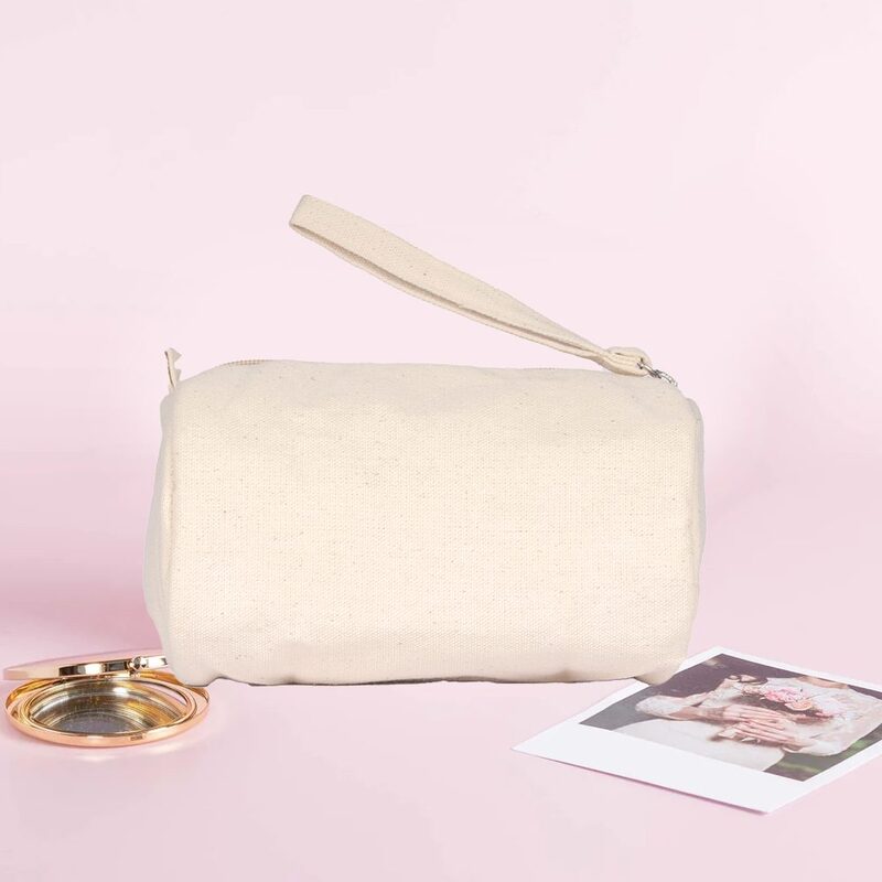 BYFT Natural Canvas Round Gusset Cosmetic Purse