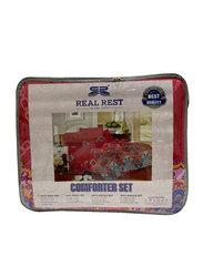 BYFT 6-Piece Real Rest Comforter Set, 1 Comforter, 1 Flat Sheet, 2 Standard Pillow Cases and 2 Filled Cushions, King, Assorted Color