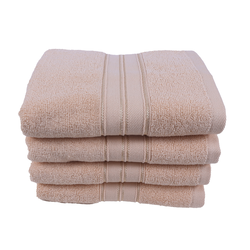 BYFT Home Trendy (Cream) Premium Hand Towel  (50 x 90 Cm - Set of 4) 100% Cotton Highly Absorbent, High Quality Bath linen with Striped Dobby 550 Gsm