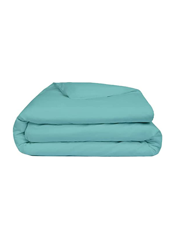 BYFT Tulip 100% Percale Cotton Duvet Cover, 180 Tc, 225 x 245 + 30cm, Queen, Sea Green