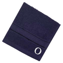 BYFT Daffodil (Navy Blue) Monogrammed Face Towel (30 x 30 Cm-Set of 6) 100% Cotton, Absorbent and Quick dry, High Quality Bath Linen-500 Gsm White Thread Letter "O"