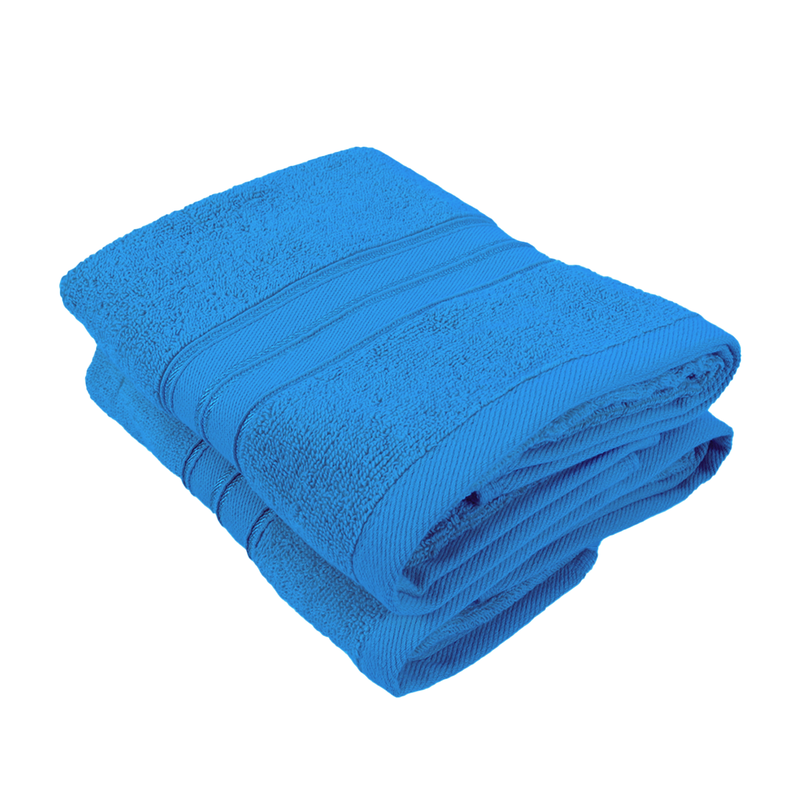 BYFT Home Trendy (Blue) Premium Hand Towel  (50 x 90 Cm - Set of 2) 100% Cotton Highly Absorbent, High Quality Bath linen with Striped Dobby 550 Gsm