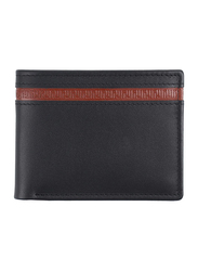 Jafferjees Quetta Leather Bi-Fold Wallet for Men, Black/Brown
