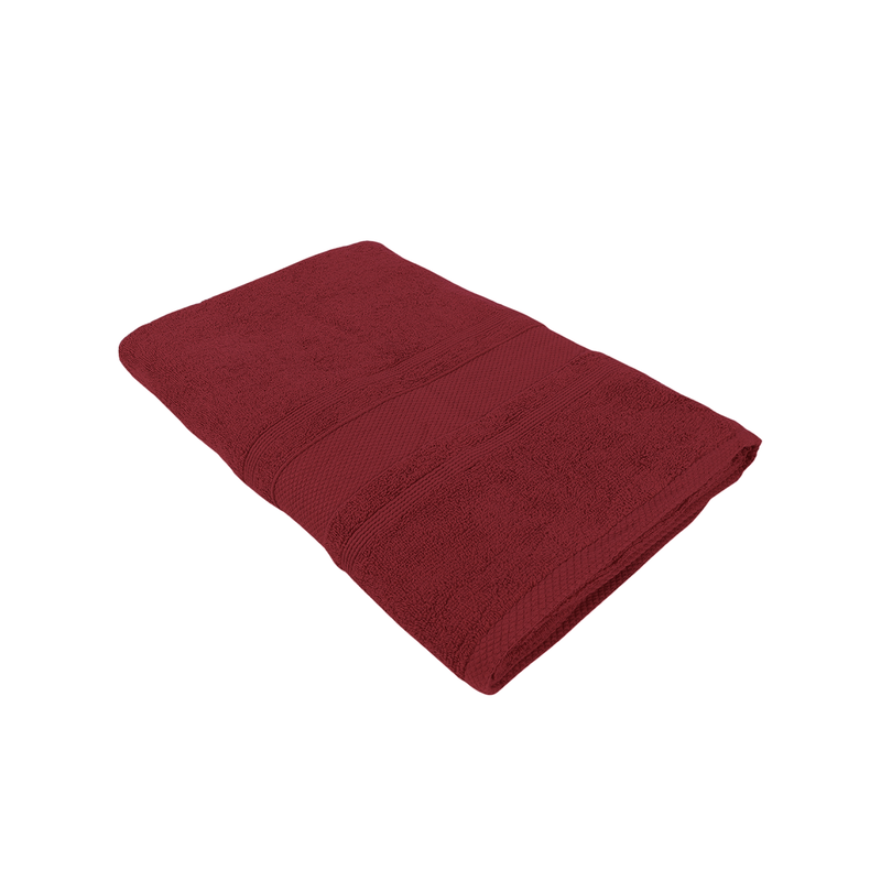 BYFT Home Castle (Maroon) Premium Bath Towel  (70 x 140 Cm - Set of 1) 100% Cotton Highly Absorbent, High Quality Bath linen with Diamond Dobby 550 Gsm