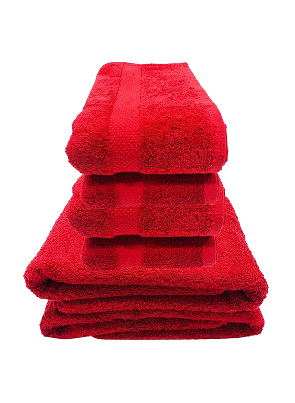 BYFT Gardenia 100% Cotton Bath and Hand Towel Set, 6 Piece, Red