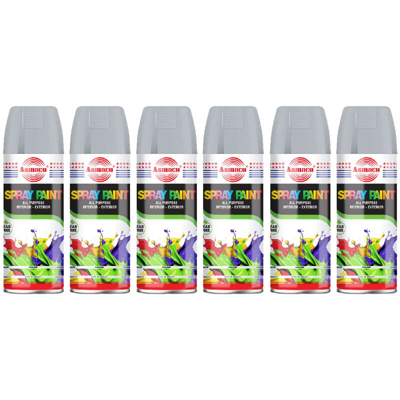 

Asmaco Spray Paint - Matt Silver - 400 Ml - Set of 06