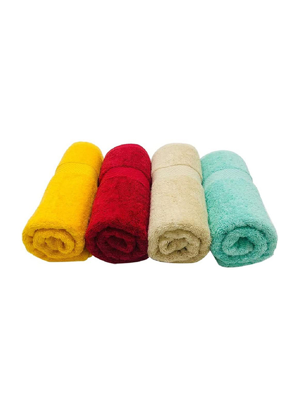 BYFT Gardenia 100% Cotton Hand Towel Set, 4 Piece, Multicolour