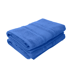 BYFT Home Castle (Blue) Premium Bath Sheet  (90 x 180 Cm - Set of 2) 100% Cotton Highly Absorbent, High Quality Bath linen with Diamond Dobby 550 Gsm