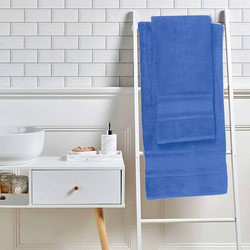 BYFT Home Castle (Blue) 4 Hand Towel (50 x 90 Cm) & 2 Bath Towel (70 x 140 Cm) 100% Cotton Highly Absorbent, High Quality Bath linen with Diamond Dobby 550 Gsm Set of 6