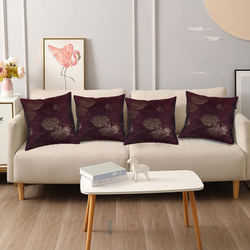 BYFT Golden Rose Burgundy 16 x 16 Inch Decorative Cushion & Cushion Cover Set of 2