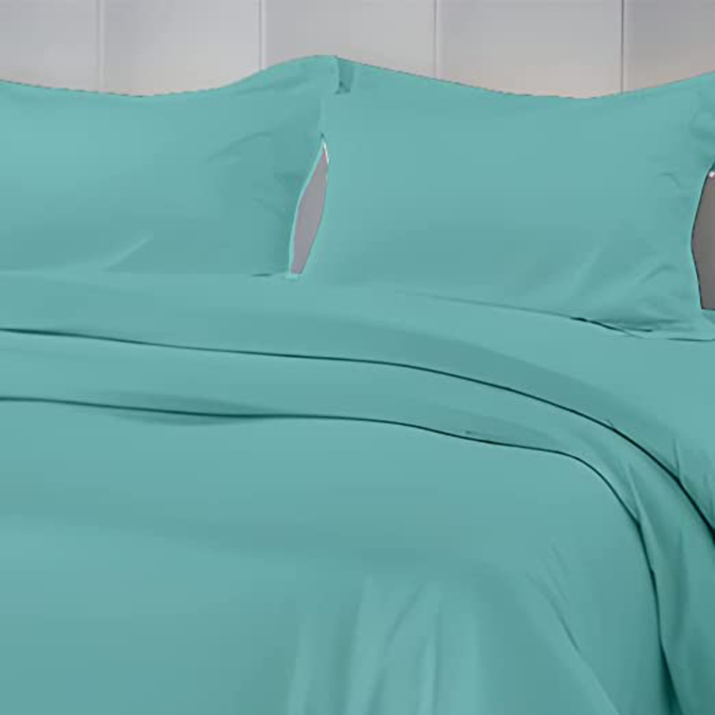 BYFT Tulip 100% Percale Cotton Duvet Cover, 180 Tc, 225 x 245 + 30cm, Queen, Sea Green