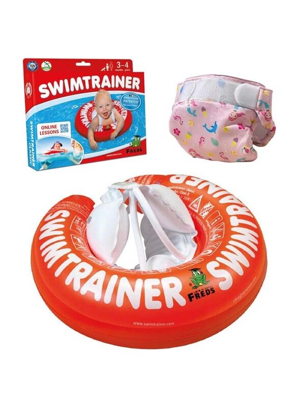 

Freds Swim Academy Swim Trainer Classic Ring and Reusable Swim Diapers Set, 2 Pieces, Multicolour