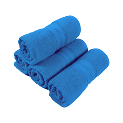 BYFT Home Trendy (Blue) Premium Hand Towel  (50 x 90 Cm - Set of 4) 100% Cotton Highly Absorbent, High Quality Bath linen with Striped Dobby 550 Gsm
