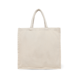 BYFT Canvas 8 Oz Tote Bags with Gusset (Natural) Reusable Eco Friendly Shopping Bag (33.02 x 10.16 x 33.02 Cm) Set of 1 Pc