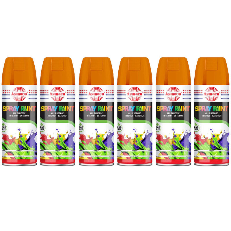 

Asmaco Spray Paint - Orange - 400 Ml - Set of 06