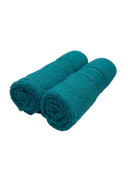 BYFT 2-Piece Daffodil 100% Cotton Hand Towel Set, 40 x 60cm, Turquoise Blue