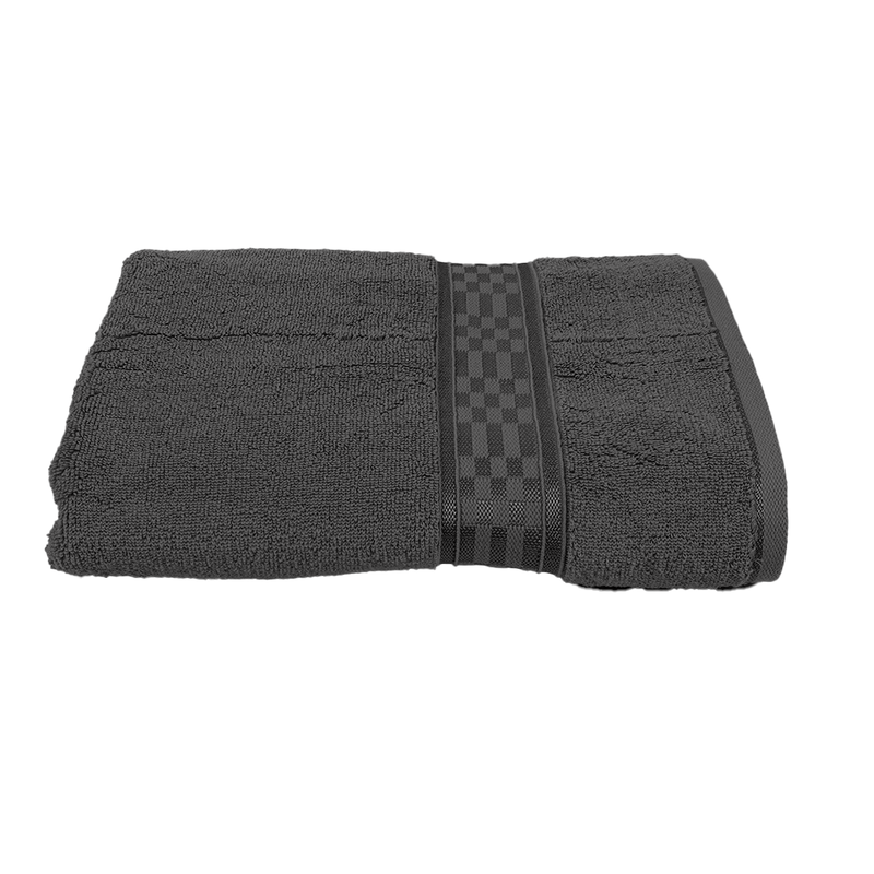 BYFT Home Ultra (Grey) Premium Bath Towel  (70 x 140 Cm - Set of 1) 100% Cotton Highly Absorbent, High Quality Bath linen with Checkered Dobby 550 Gsm