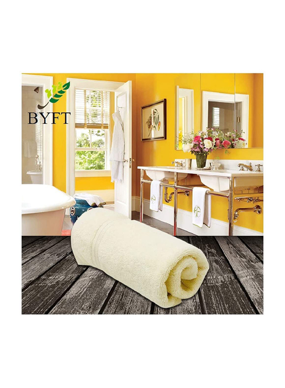 BYFT Home Essential 100% Cotton Bath Sheet, 90x 180cm, Cream