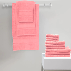 BYFT Home Castle (Pink) Premium Bath Towel  (70 x 140 Cm - Set of 1) 100% Cotton Highly Absorbent, High Quality Bath linen with Diamond Dobby 550 Gsm