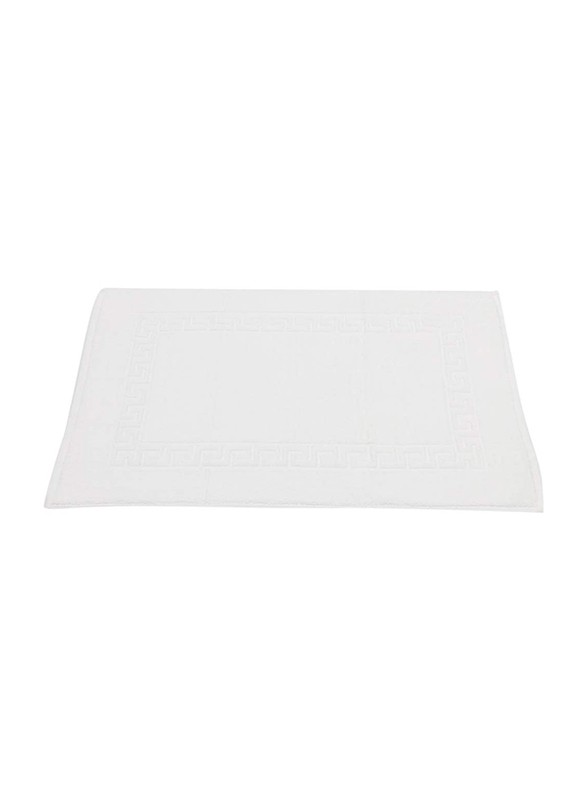 BYFT Magnolia 100% Cotton Bath Mat Towel Set, 50 x 80cm, White