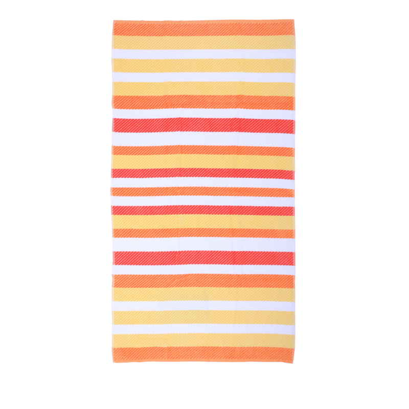 BYFT Jacquard Beach Towel 86 x 162 Cm 390 Gsm Orange Cotton Set of 1