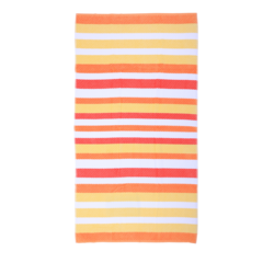 BYFT Jacquard Beach Towel 86 x 162 Cm 390 Gsm Orange Cotton Set of 1