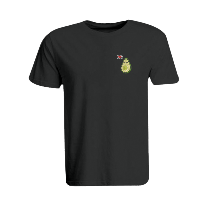 

BYFT (Black) Embroidered Cotton T-shirt (Avocado ) Personalized Round Neck T-shirt For Women (Medium)-Set of 1 pc-190 GSM