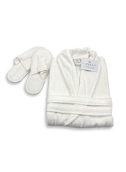 BYFT Velour Cotton Bathrobe with Slippers, Charcoal Grey