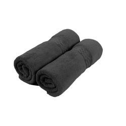 BYFT Home Ultra (Grey) Premium Bath Towel  (70 x 140 Cm - Set of 2) 100% Cotton Highly Absorbent, High Quality Bath linen with Checkered Dobby 550 Gsm