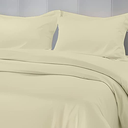 BYFT Tulip 100% Percale Cotton Duvet Cover, 180 Tc, 165 x 245 + 30cm, Single, Cream