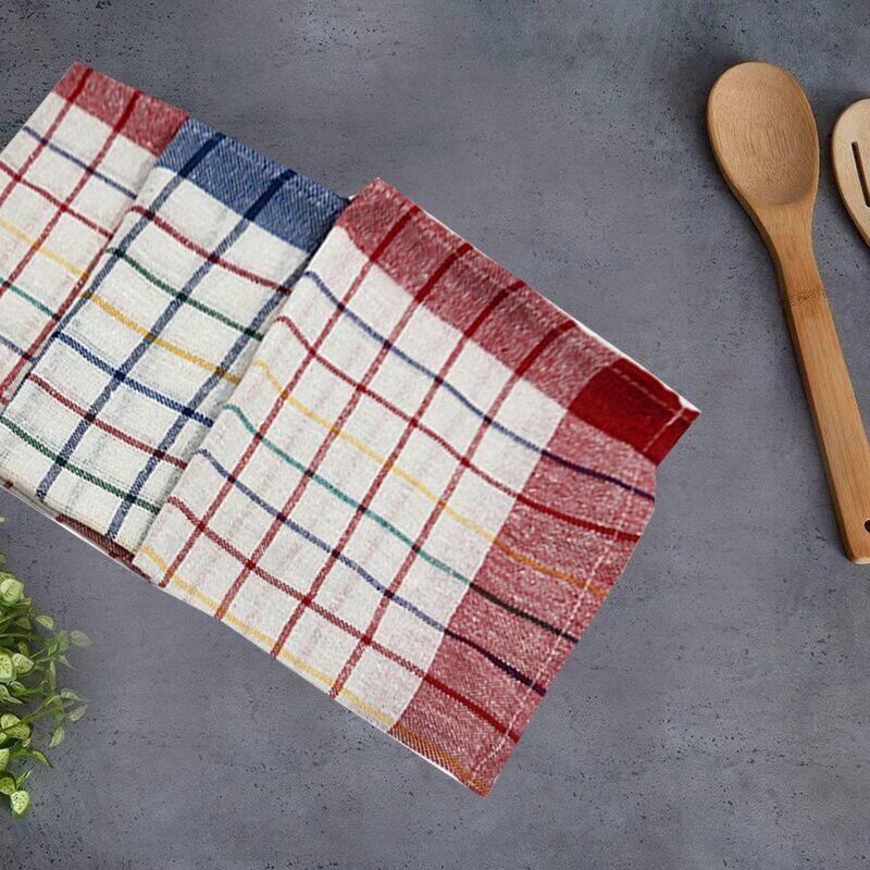 

BYFT Orchard Pink & Blue Multi Checks (50 x 70 Cm) Tea Towel-Set of 8